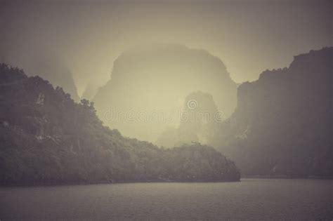 Misty Halong Bay Vietnam Stock Photo Image Of Destination 119880584