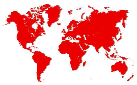 Red World Map Stock Vector Stock Illustration Download Image Now Istock