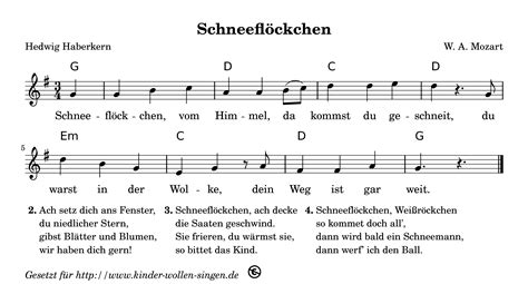 Liedtext Schneeflöckchen Weißröckchen - kinderbilder.download