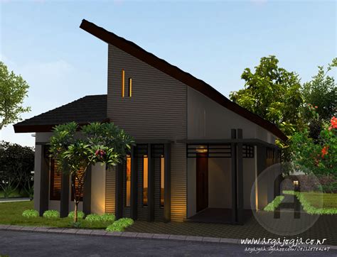 Konsep Desain Rumah Minimalis Atap Miring Tampak Depan Rumah Minimalis