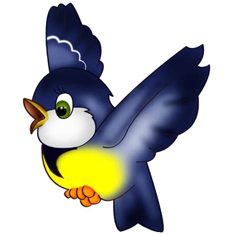 Blue Bird Cartoon Clipart Animated Bird Flying Png Transparent Png Images