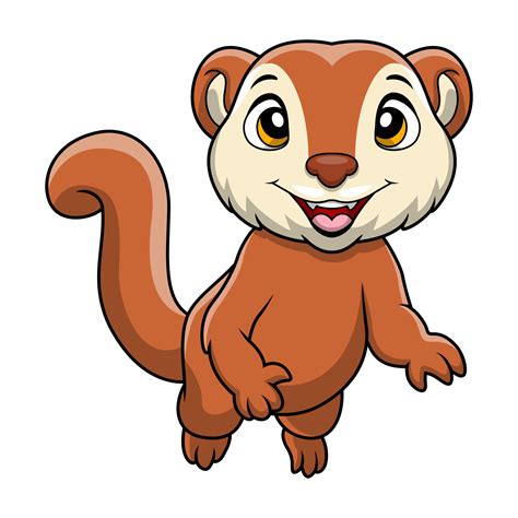 Cute Weasel Cartoon On White Background 32839491 Vector Art At Vecteezy