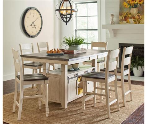 Jofran Madison County Farmhouse Counter Height Table And 6 Stools