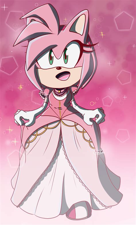 amy rose and her dress from sonic x [art by tammyasan] r amyrose