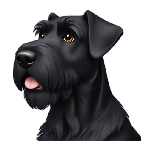 A Black Schnauzer Dog Face Ai Emoji Generator