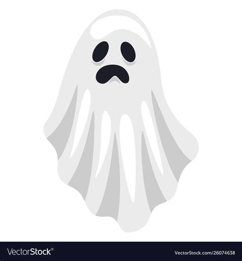 Ghost Icon Cute Mysterious White Spooky Costume Vector Image