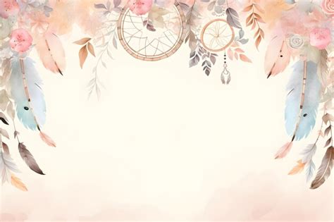 Premium Photo Hand Painted Dream Catcher Border In The Style Of
