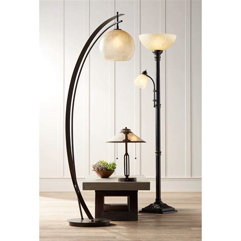 Garver Bronze Torchiere Floor Lamp With Reader Arm 8c397 Lamps Plus