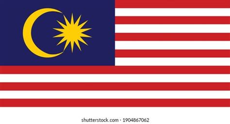 Malaysia Flag National Emblem Graphic Element Stock Vector Royalty
