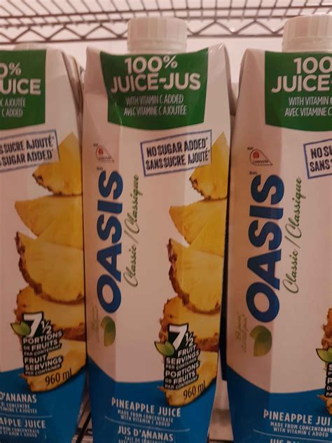 Oasis Pineapple Juice 12 X 960ml Cartons Notes Location Cs3
