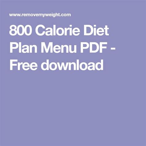 800 Calorie Diet Plan Menu Pdf Free Download 800 Calorie Diet Plan 800 Calorie Diet Diet
