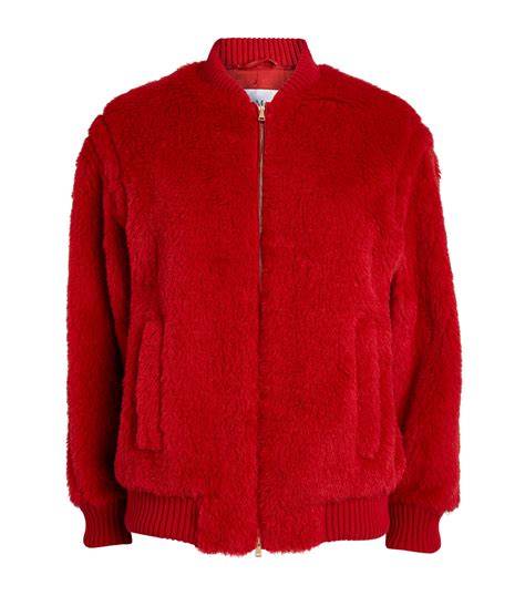 Womens Max Mara Red Alpaca Silk Bomber Jacket Harrods Countrycode