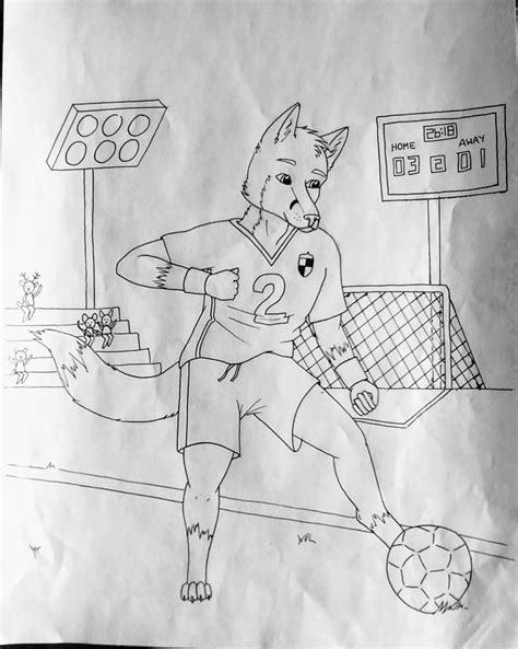 Coloring Page Soccer Fox By Katethemarten Fur Affinity Dot Net