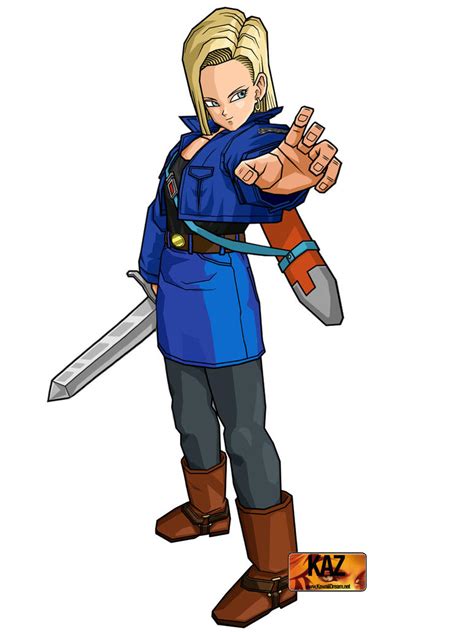 Android 18 With Trunks Jacket And Sword By Moonrakerone On Deviantart