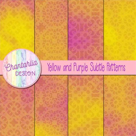 Free Yellow And Purple Digital Papers With Subtle Patterns