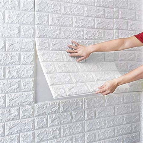 3d White Brick Wallpaper Self Adhesive Pe Foam Brick Design 3d Wall