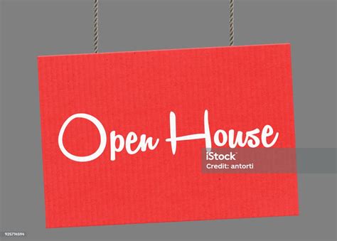 Open House Sign Hanging From Ropes Clipping Path Included So You Can