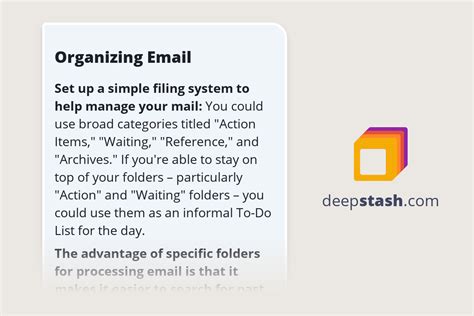 Organizing Email Deepstash