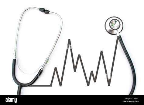 Stethoscope And Ecg Graph Stock Photo Alamy