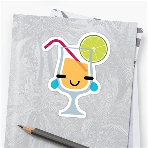 Fruit Juice Emoji Joyful Tear Sticker By Teeandmee Redbubble