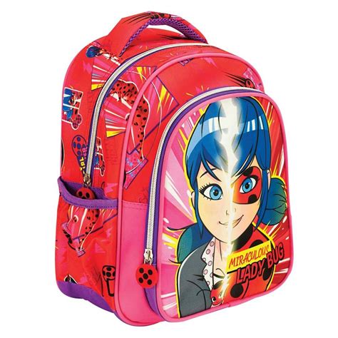 Miraculous Ladybug Girls Backpack With Lunch Bag Water Bottle Piece Set 16 Inch Ph