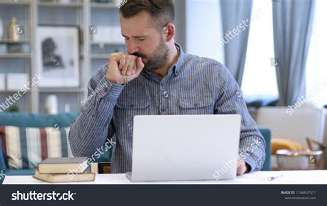 Sick Man Coughing Work Cough Stock Photo 1146637517 Shutterstock