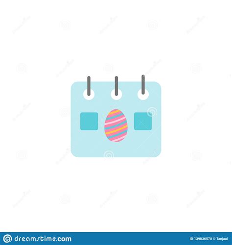 Easter Calendar Page With Egg Vector Icon Stock Vector Illustration