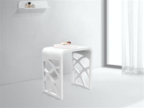 Modern Bathroom Shower Stool Artificial Marble Acrylic Solid Surface
