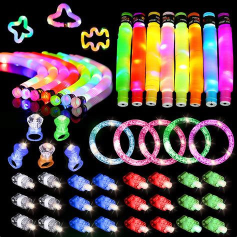 42 Pcs Light Up Toys Party Favorslight Up Pop Tubes Packglow Sticks Glow In The
