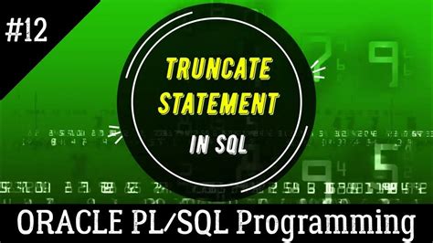 12 How To Use The Truncate Command In Sql In Sql Plus Cli Oracle Pl