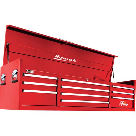 Homak H2pro 72in 10 Drawer Top Tool Chest — Red 71 34inw X 21 34in