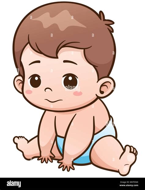 Vector Illustration Of Cartoon Cute Baby Stock Vector Image And Art Alamy