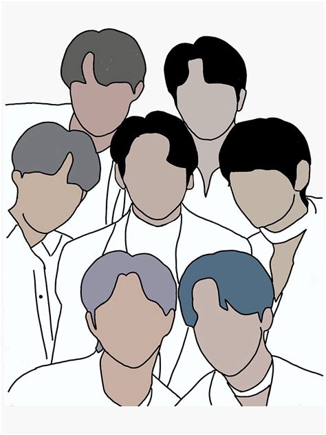 Bts Silhouette Sticker By Love 101 Redbubble