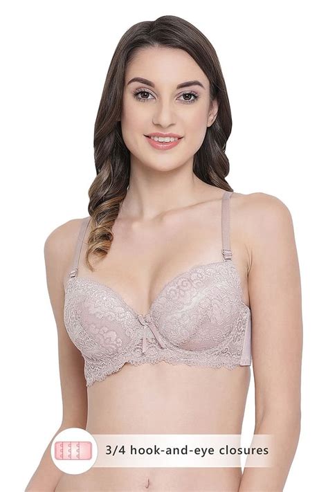Buy Padded Underwired Level 2 Push Up Multiway Bra In Nude Colour Lace Online India Best