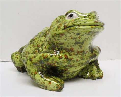 Vintage Arnels Ceramic Frog Toad Garden Figure Glazed Large Over 12