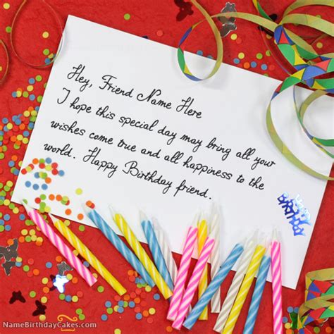 Your birthday, for me, is even a bigger celebration, perhaps the biggest of the year. Write name on Unique Birthday Card - Happy Birthday Wishes ...