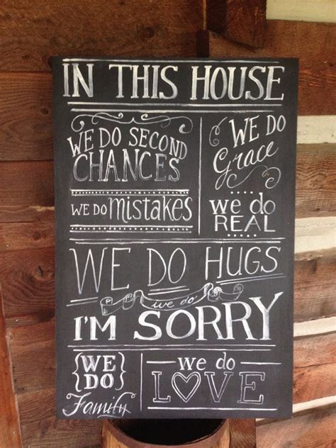 In This House We Do In This House We Chalkboard Quote Art Etsy