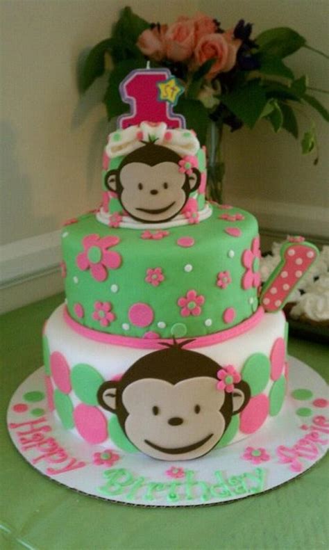 Pink Mod Monkey Decorated Cake By Peggy Cakesdecor