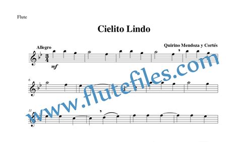 Cielito Lindo Flute Solo Flute Files Publishing