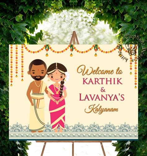 Tamil Welcome Signs South Indian Wedding Signs Indian Etsy Singapore