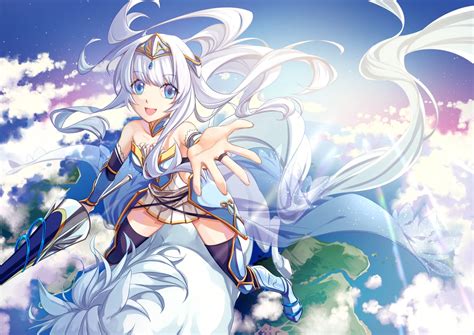 Wallpaper Illustration Long Hair Anime Girls Blue Eyes Weapon Armor Mythology Mangaka