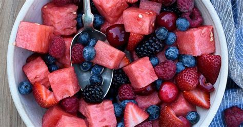 Berry Watermelon Fruit Salad Recipe Yummly Healthy Dessert Recipes