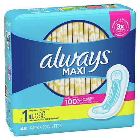 Always Maxi Pads Size 1 Regular Super Without Wings Shop Feminine