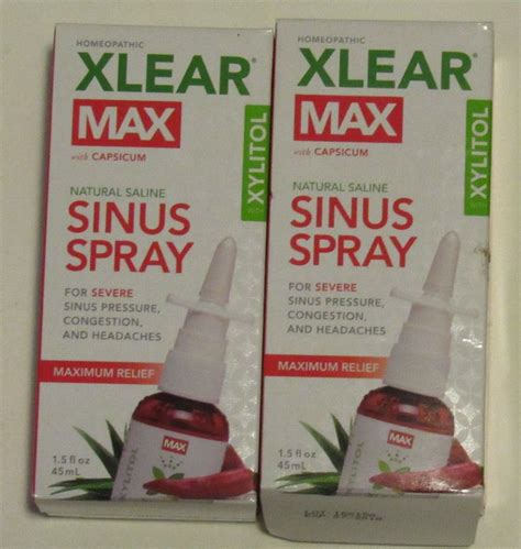 XLEAR MAX Nasal Spray 1 5oz 2 Pack New Natural Formula With Xylitol