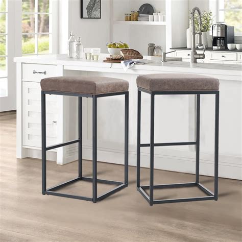 Mf Studio 30 Bar Stool Counter Height Bar Stools With Footrest Pu