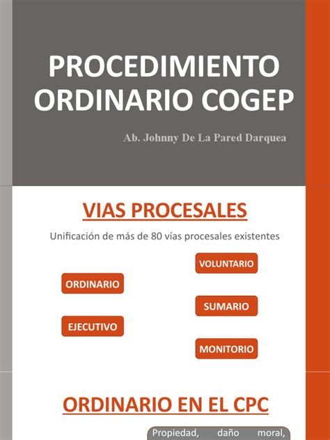 Procedimiento Ordinario Cogep Pdf Derecho Civil Common Law Ley
