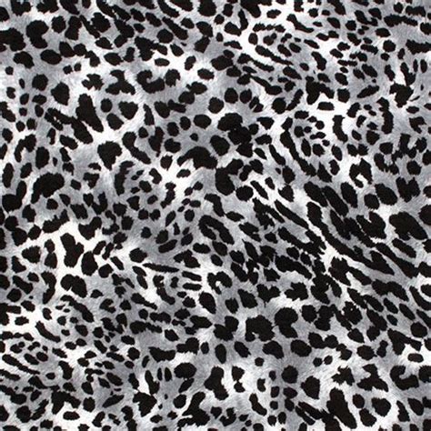 Gray Black Leopard Animal Print Cotton Jersey Blend Knit Fabric