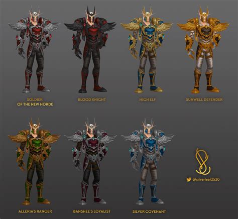 Blood Elf Heritage Armor Color Variations By Me Wow