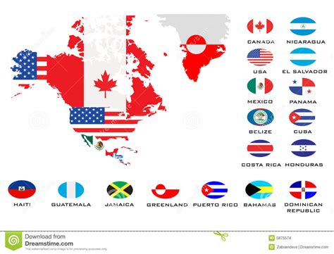 North America Countries Flag Maps Stock Image 28794895