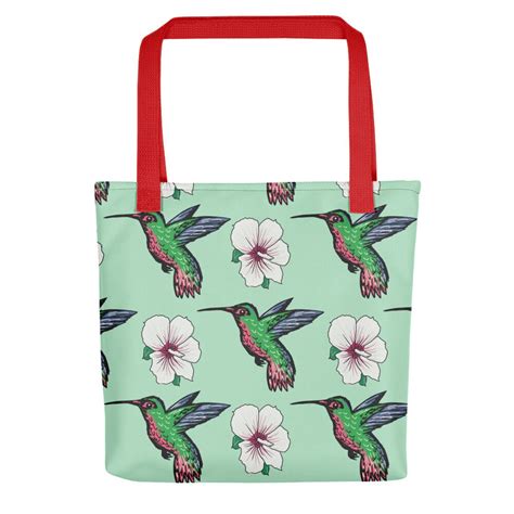 Hummingbirds And Flowers Tote Bag Reusable Shopping Bag Etsy